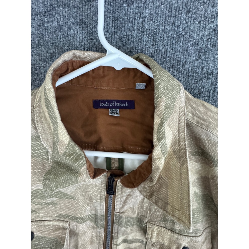 Lords of Harlech Camo Utility Jacket Mens XL Full Zip Pockets Collar - Picture 3 of 14